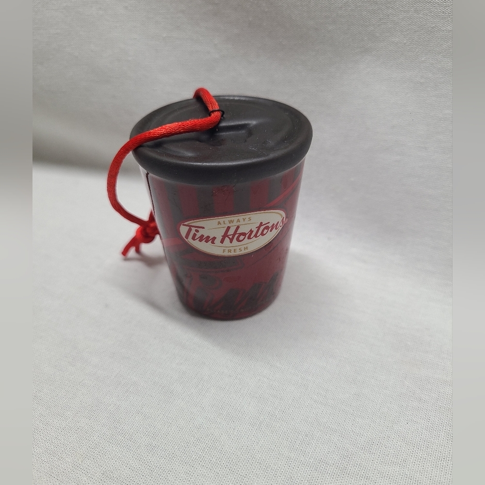 Tim Hortons Cup Ceramic Christmas Ornament 2010 Always Fresh Take Out Coffee